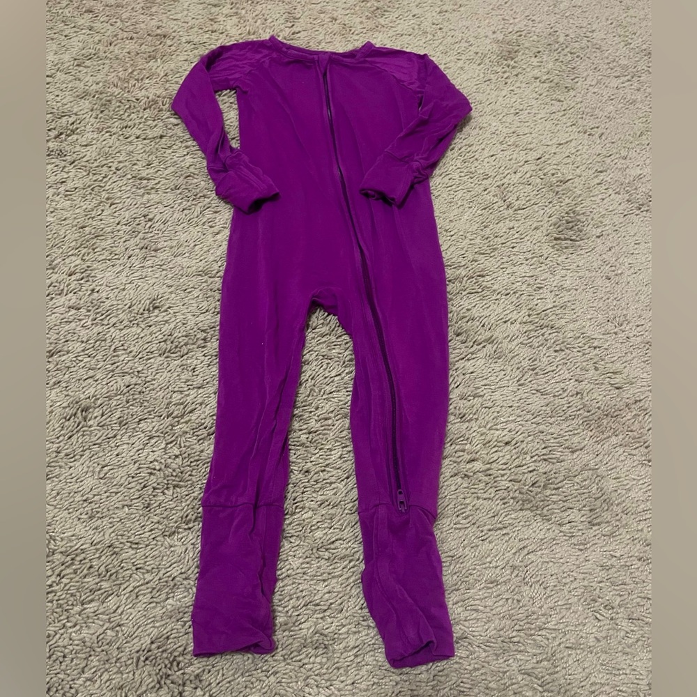 12-18 month little sleepies purple solid zippy